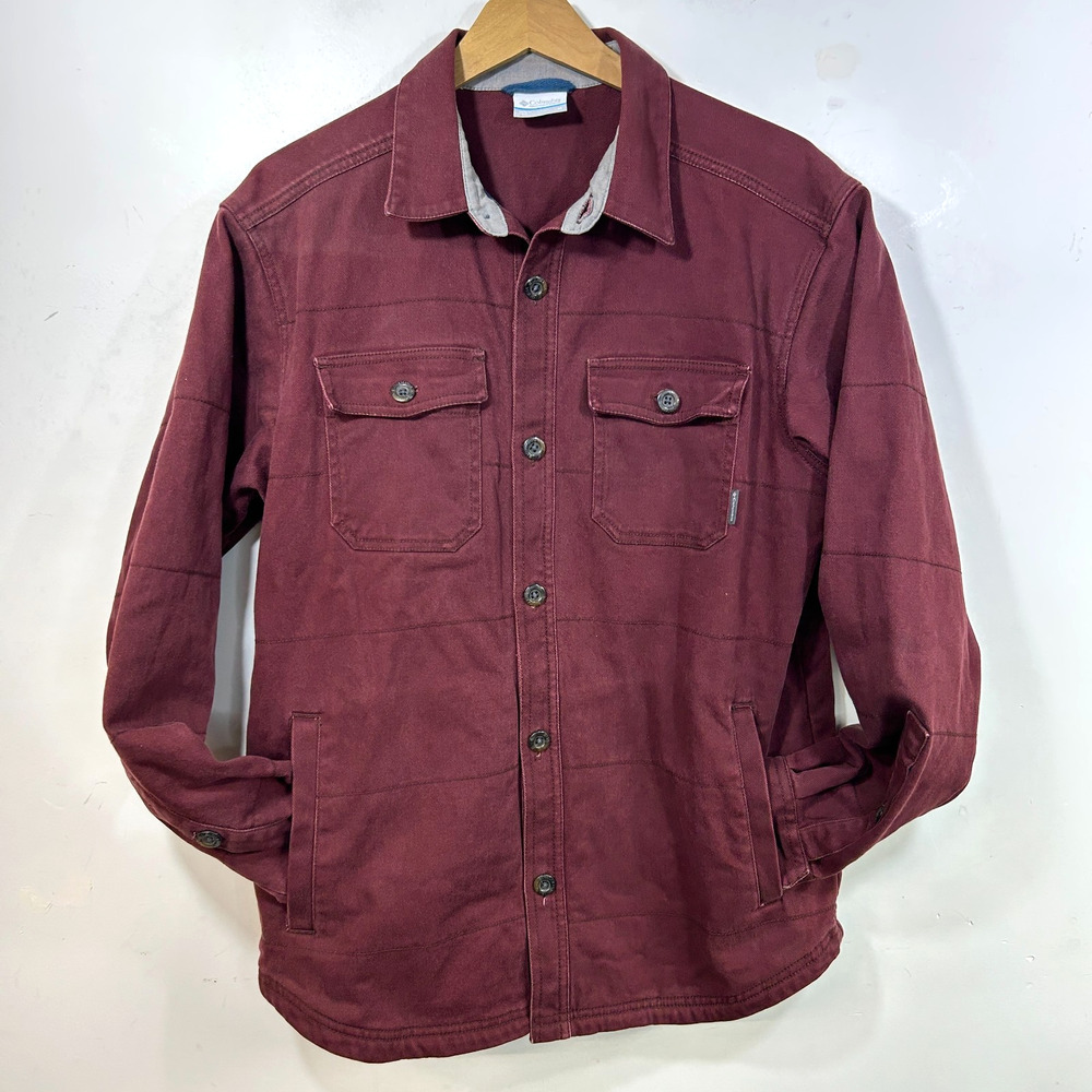 Columbia PHG Men's M Fleece Lined Shirt Jacket Cotton Utility Work